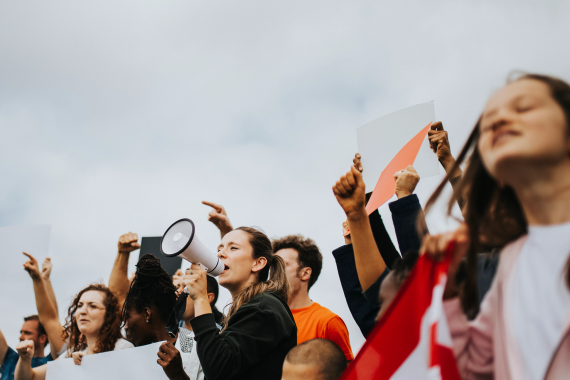 Driving Feminist Cultural and Political Change People demonstrating