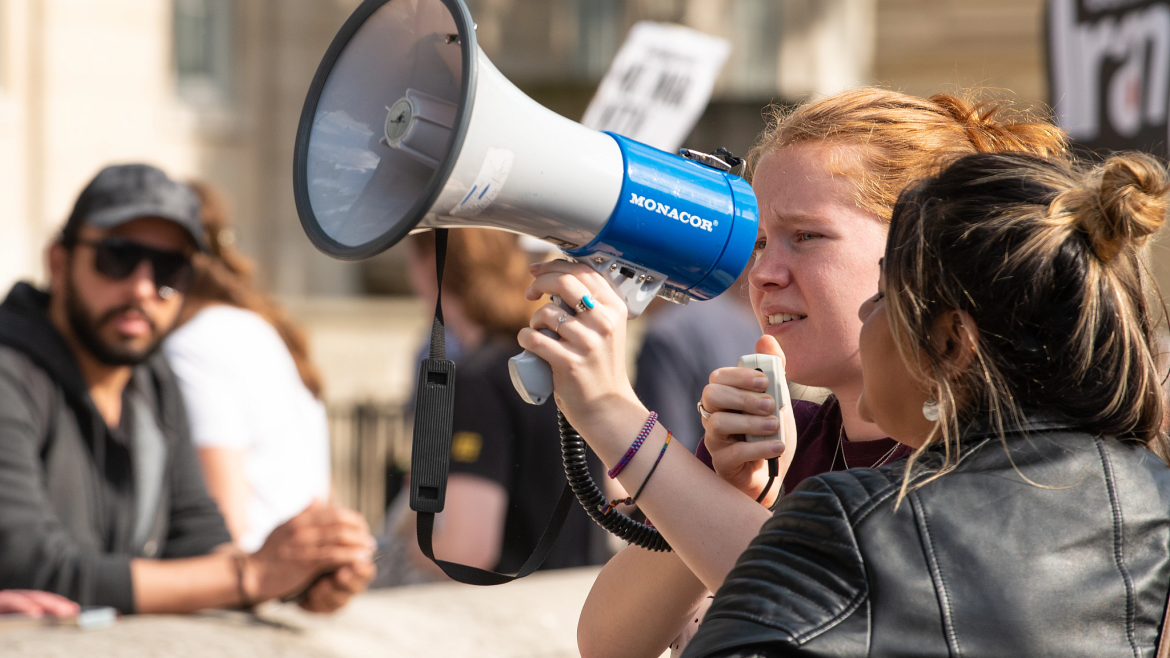 Girl holding megaphone