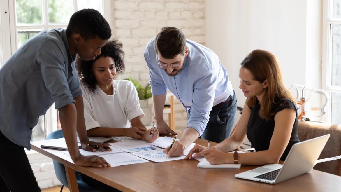 People collaborating around a table