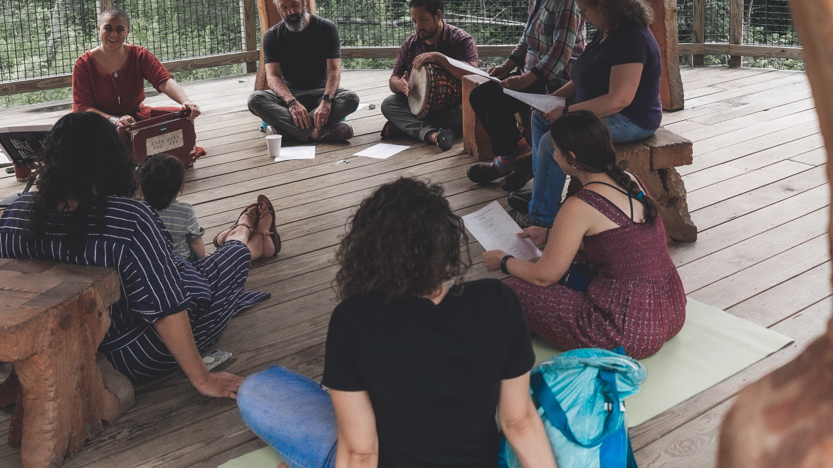 Small group sitting in a circle