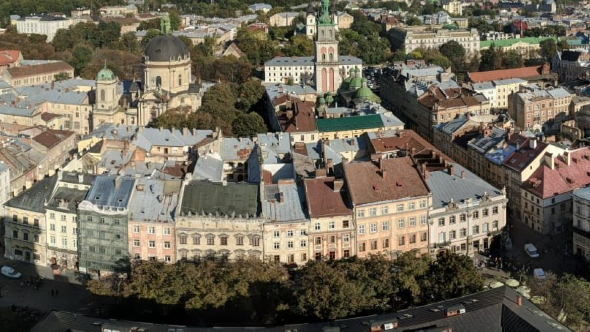 A panorama of a city in Ukraine