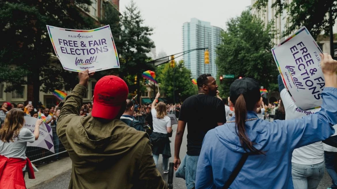 Voting rights protestors