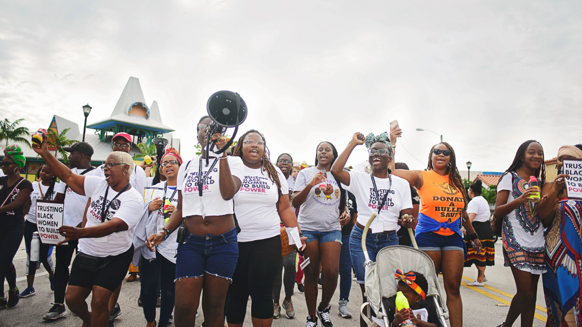 Women marching