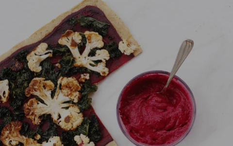 Cauliflower, Beet and Kale Flatbread