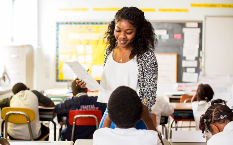 Classroom chat at student's desk