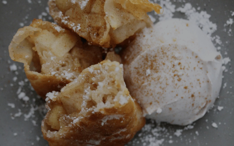 Apple Pie Egg Rolls with Vegan Cinnamon Whipped Cream